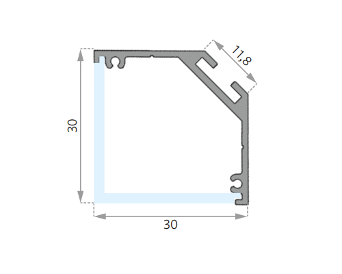 30 x 30mm-Zweite Zeile Blabla-SchnittBild